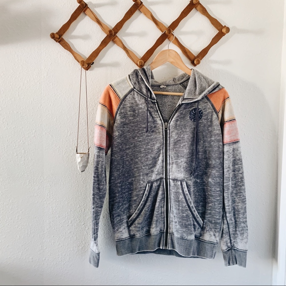 Rip Curl Gray and Sunset colored Sweater